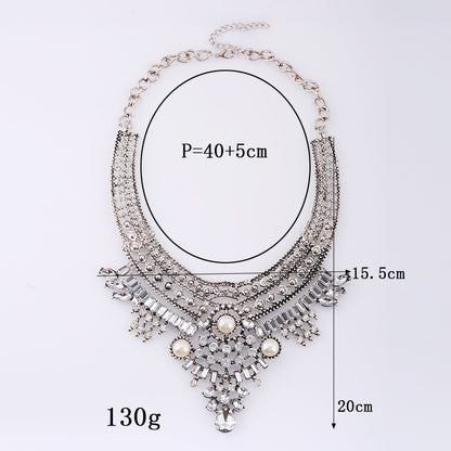 Alloy Diamond Short Necklace Crystal Necklace